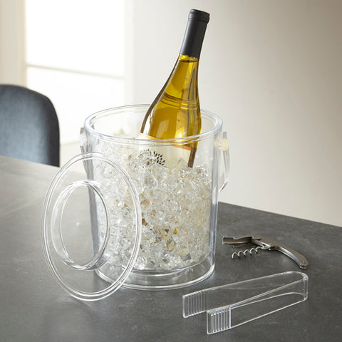 3 QT Ice bucket with tongs