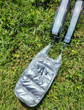 Silver Metallic Water Bottle Crossbody Bag