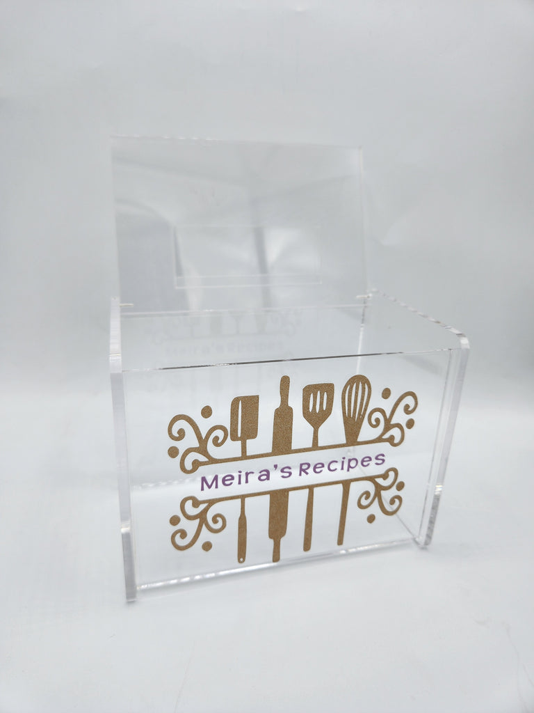 Personalized Recipe Box with Monogram - 4x6 Acrylic