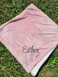 MinkyBee Stroller Blanket Dusty Pink/Ivory