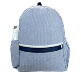 Navy Seersucker Backpack