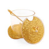 Gold Glitter Apple Honey Dish and Spoon