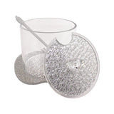 Silver Glitter Apple Honey Dish and Spoon