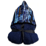 Navy Abstract Hooded Towel