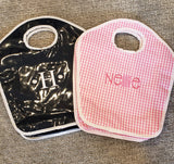 Hot Pink Gingham Vinyl Keyhole Bag