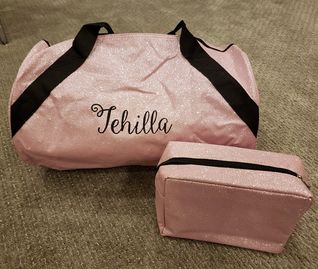 Light Pink Glitter Round Duffle Bag – pompomz