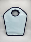 Baby Blue Gingham with Navy Trim Vinyl Keyhole Bag