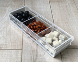 Rectangle 3 section lucite container with lid
