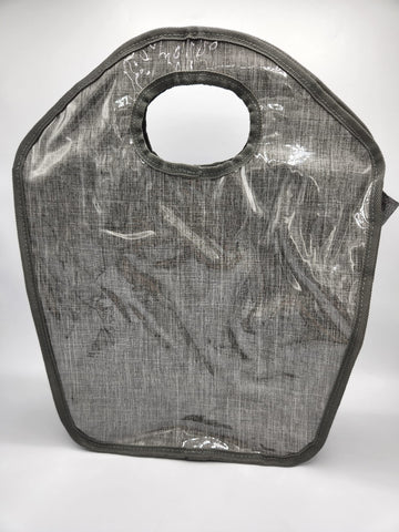 Medium Gray Patent Keyhole Bag