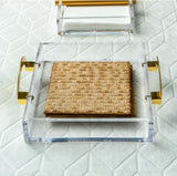 Gold Lux Lucite 9" Square Lucite Tray + Cover