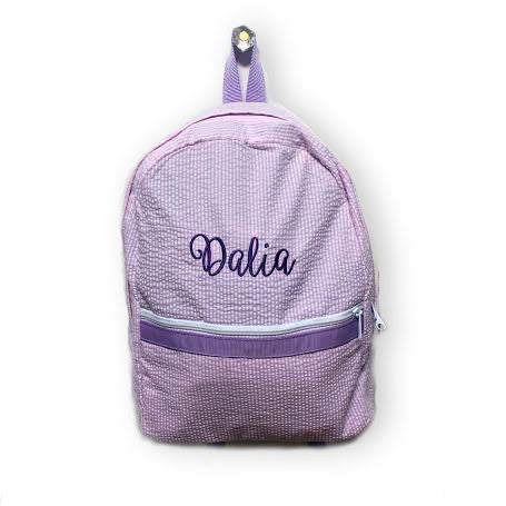 MONOGRAM PINK SEERSUCKER BACKPACK